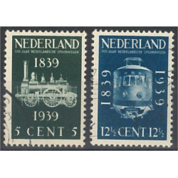 Nederländerna 334-335 stämplade