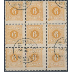 Sverige L14b stämplat 9-block