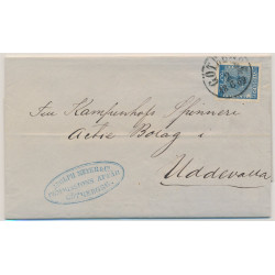 Sverige 9b3 pos 8023 med marmorering GÖTEBORG 2.6.1869