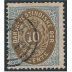 Danska Västindien 10f stämplad