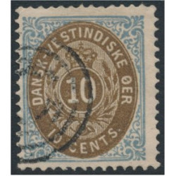 Danska Västindien 10f stämplad