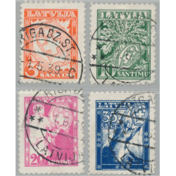 Lettland 242-245 stämplade