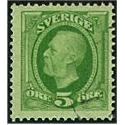 Sverige 52 gulgrön stämplat